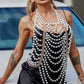 Sexy Backless Pearl Breast Chain Retro Pearl Braided Pearl Shawl Body Chain - Thingy-London