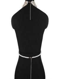 Sexy Pearl Breast Chain Retro Braided Pearl Shawl Body Chain - Thingy-London