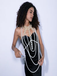 Sexy Pearl Breast Chain Retro Braided Pearl Shawl Body Chain - Thingy-London