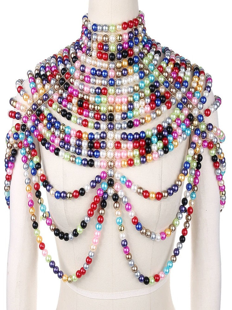 Shawl Body Chain Pearl Breast Chain Pearl Shoulder Chain - Thingy-London