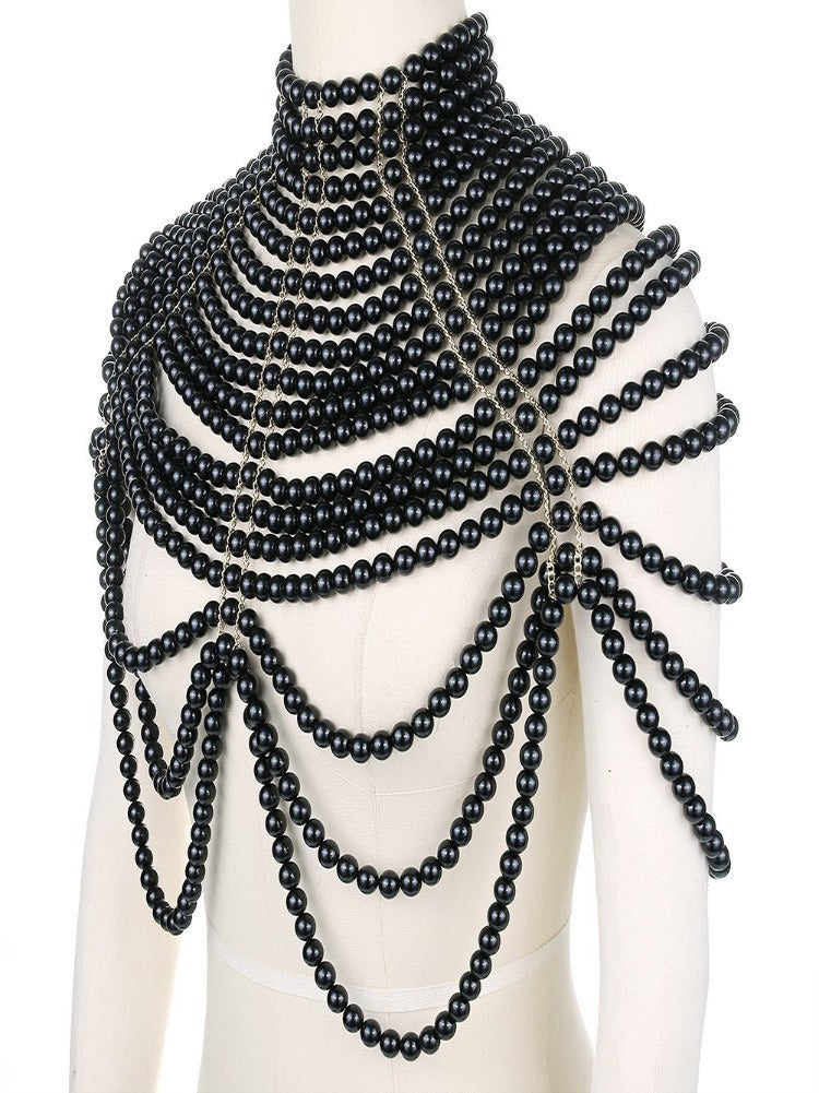 Shawl Body Chain Pearl Breast Chain Pearl Shoulder Chain - Thingy-London