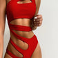 Solid Color One-Shoulder One-Piece Swimsuit - Thingy-London