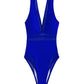 Solid Color Patchwork One Piece Swimsuit - Thingy-London