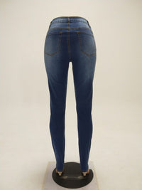 Wash High Waist Straight Leg Jeans - Thingy-London