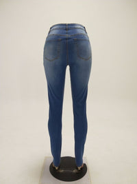 Wash High Waist Straight Leg Jeans - Thingy-London