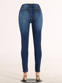 Washed High Waist Super Stretch Denim Skinny Jeans - Thingy-London