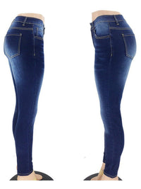 Washed High Waist Super Stretch Denim Skinny Jeans - Thingy-London