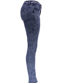 Washed High Waist Super Stretch Denim Skinny Jeans - Thingy-London