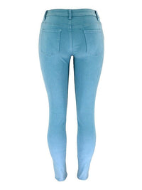 Washed High Waist Super Stretch Denim Skinny Jeans - Thingy-London