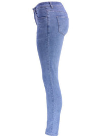 Washed High Waist Super Stretch Denim Skinny Jeans - Thingy-London