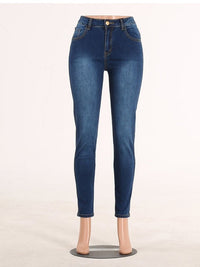 Washed High Waist Super Stretch Denim Skinny Jeans - Thingy-London