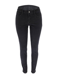 Washed High Waist Super Stretch Denim Skinny Jeans - Thingy-London