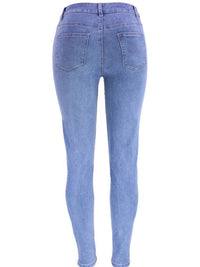 Washed High Waist Super Stretch Denim Skinny Jeans - Thingy-London