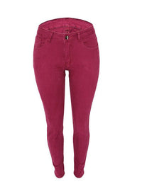 Washed High Waist Super Stretch Denim Skinny Jeans - Thingy-London