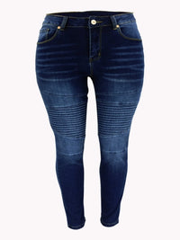 Washed High Waist Super Stretch Denim Skinny Jeans - Thingy-London