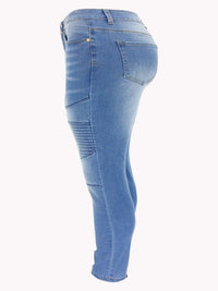 Washed High Waist Super Stretch Denim Skinny Jeans - Thingy-London