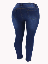 Washed High Waist Super Stretch Denim Skinny Jeans - Thingy-London