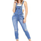 Washed Strappy Back Detail Denim ripped Jumpsuit - Thingy-London