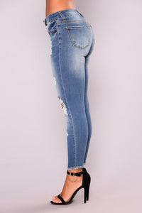 Women's Fashion High Elastic Ripped Hip Lift Jeans - Thingy-London