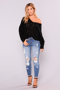 Women's Fashion High Elastic Ripped Hip Lift Jeans - Thingy-London