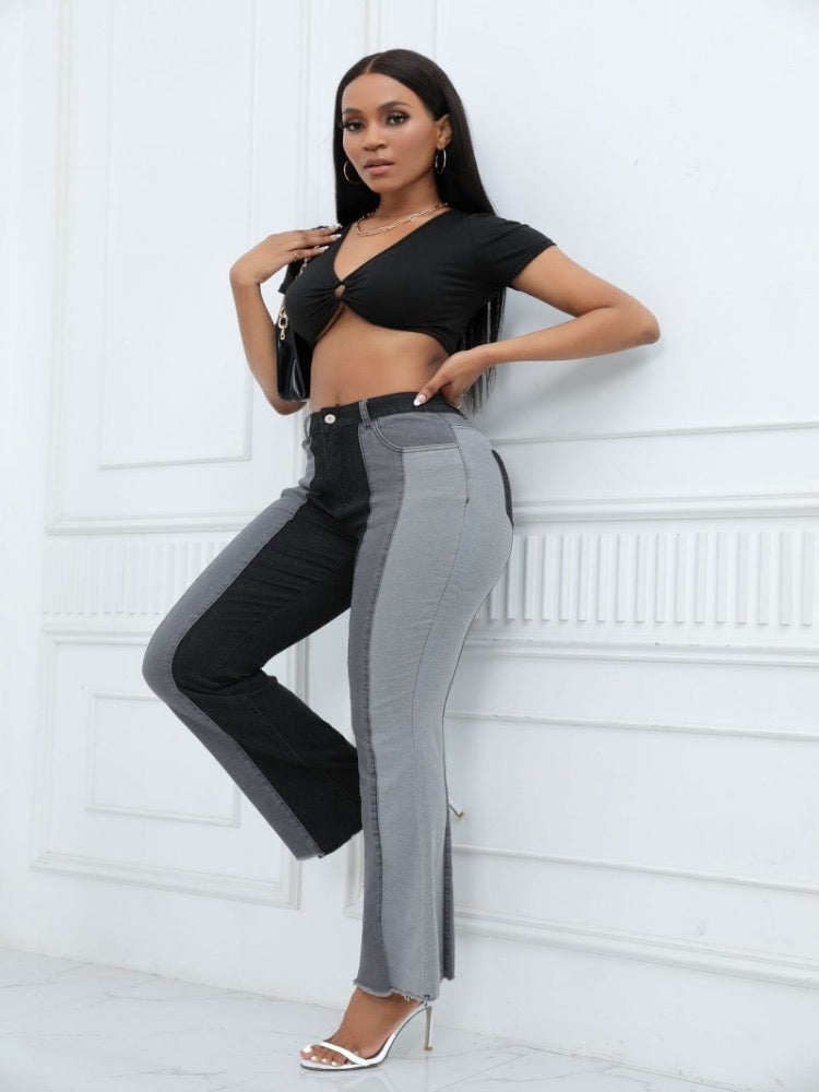 Women's Fashion High-Waist Tight Hip Flared Jeans - Thingy-London