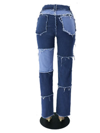 Women's fit straight leg denim pants with high-waisted - Thingy-London