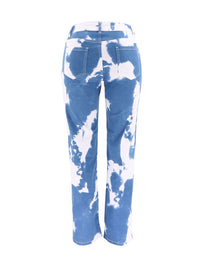 Women's white blue dyed Stretch Denim Skinny Jeans - Thingy-London