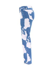 Women's white blue dyed Stretch Denim Skinny Jeans - Thingy-London