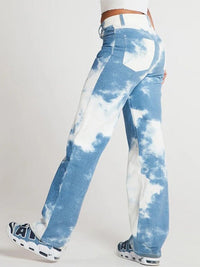 Women's white blue dyed Stretch Denim Skinny Jeans - Thingy-London