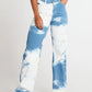 Women's white blue dyed Stretch Denim Skinny Jeans - Thingy-London